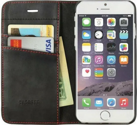 Cygnett Urban Wallet Hard Case for iPhone 6/6S Plus 5.5 Black Red CY1681URBWT
