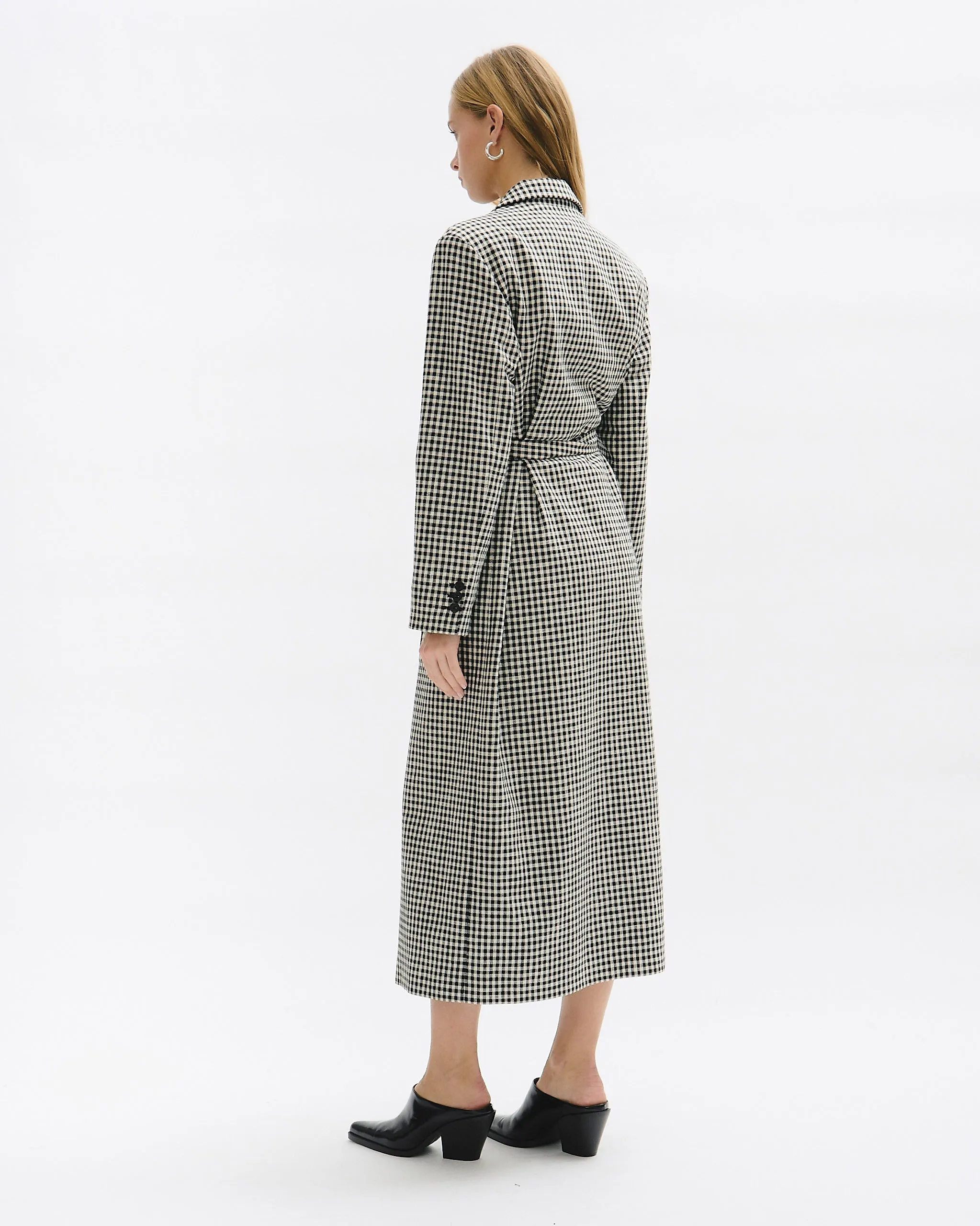 Gingham pattern Bathrobe Coat