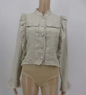 INC International Concepts I.N.C. Ruffled Linen Jacket, Size XS
