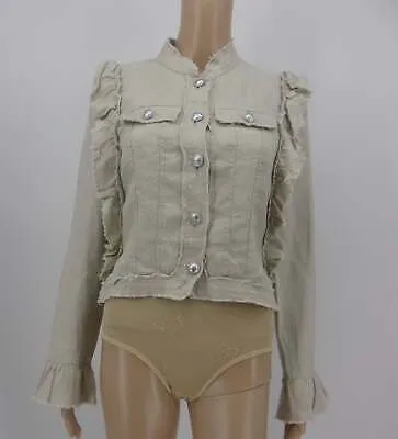 INC International Concepts I.N.C. Ruffled Linen Jacket, Size XS