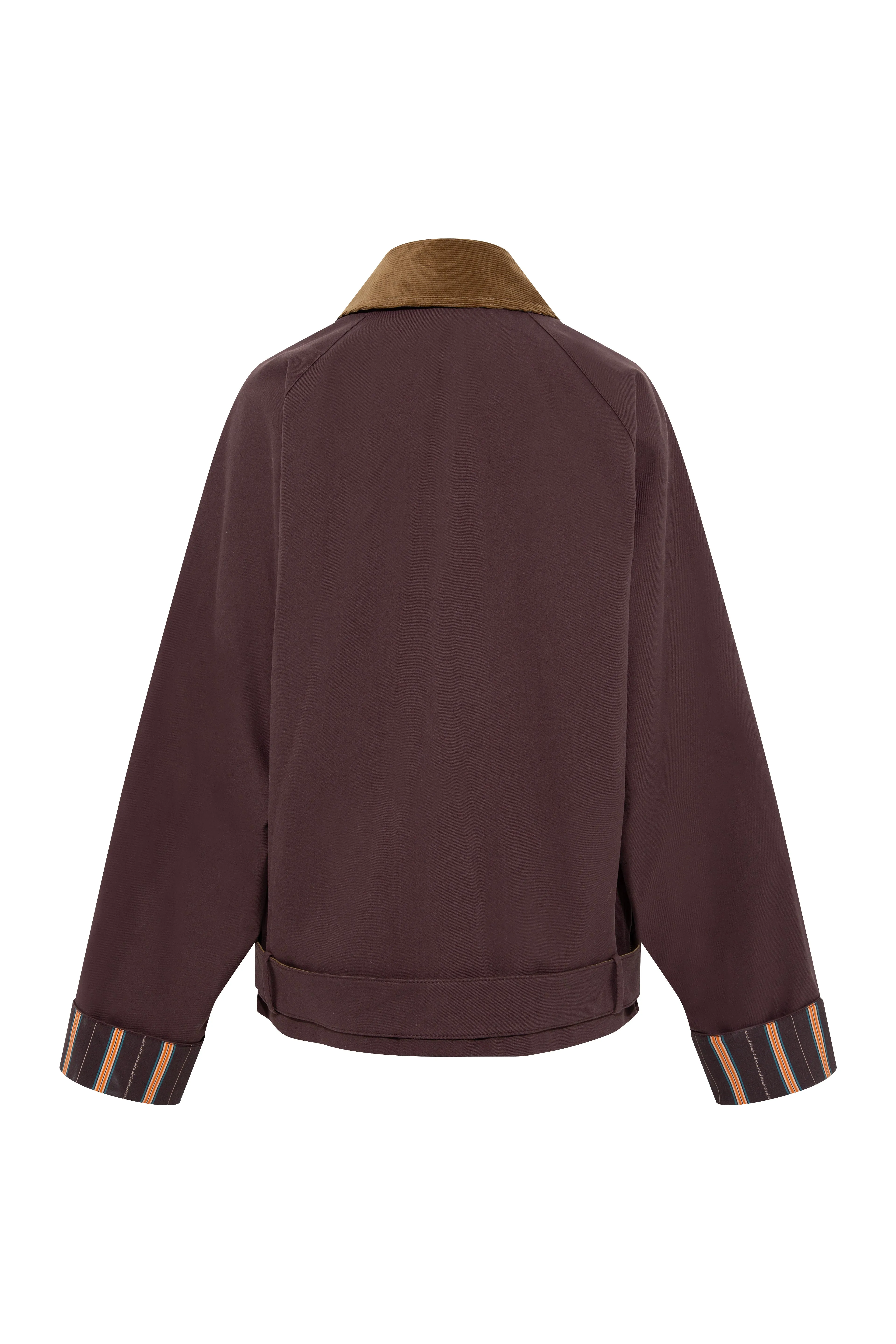 MUSY - Corduroy trimmed cotton jacket with printed lining