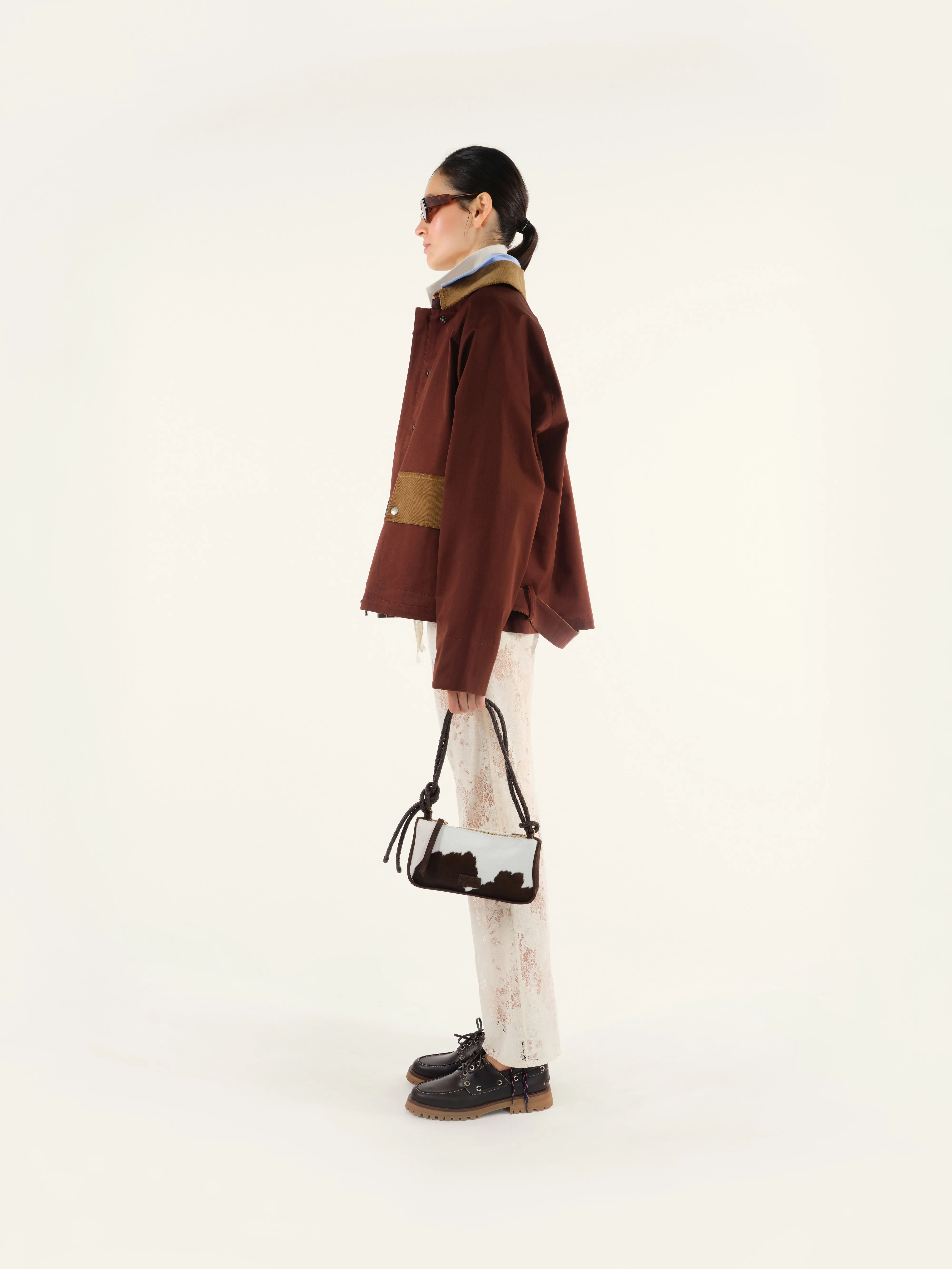 MUSY - Corduroy trimmed cotton jacket with printed lining