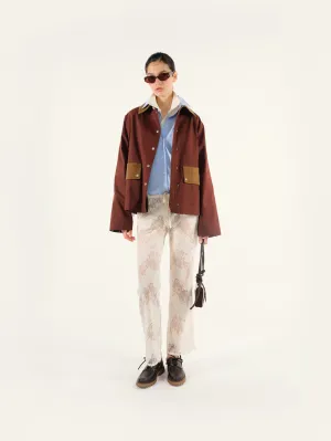 MUSY - Corduroy trimmed cotton jacket with printed lining