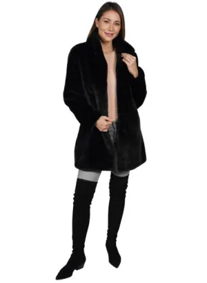Rory Faux Fur Coat - Black -