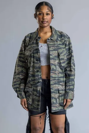 T-STRIPE CAMO BUTTON SHIRT